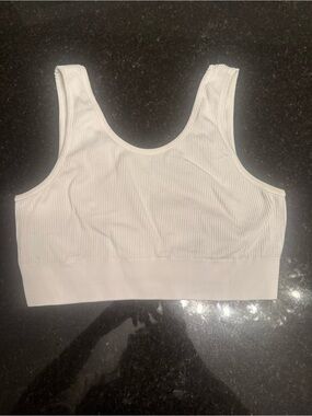 aerie Ribbed Seamless Sports Bra - White